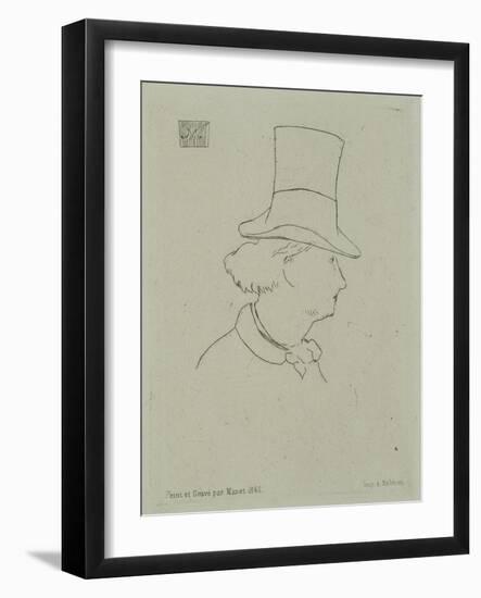 Portrait de Charles Baudelaire au chapeau-Edouard Manet-Framed Giclee Print