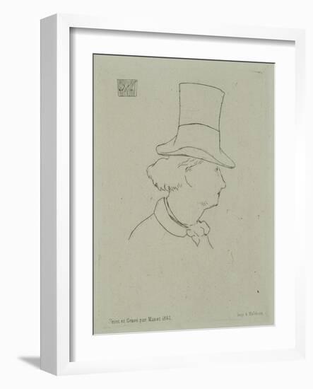 Portrait de Charles Baudelaire au chapeau-Edouard Manet-Framed Giclee Print
