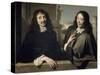 Portrait de deux hommes (autrefois F. Mansart et Ch. Perrrault)-Philippe De Champaigne-Stretched Canvas