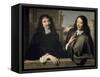 Portrait de deux hommes (autrefois F. Mansart et Ch. Perrrault)-Philippe De Champaigne-Framed Stretched Canvas