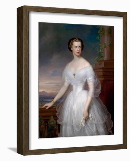 Portrait De Elisabeth De Wittelsbach (1837-1898) (Sissi Ou Sisi), Imperatrice D'autriche (1854-18-Franz Schrotzberg-Framed Giclee Print