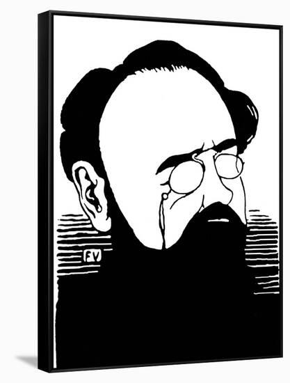 Portrait De Emile Zola (1840-1902), Ecrivain Francais. Gravure De Felix Edouard Vallotton (1865-192-Felix Edouard Vallotton-Framed Stretched Canvas