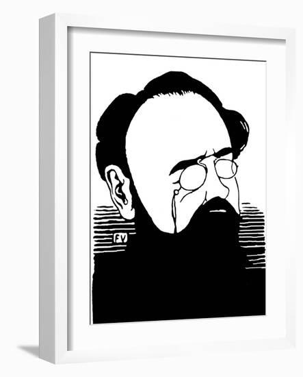 Portrait De Emile Zola (1840-1902), Ecrivain Francais. Gravure De Felix Edouard Vallotton (1865-192-Felix Edouard Vallotton-Framed Giclee Print