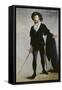 Portrait de Faure dans le rôle d'Hamlet. (Der Sänger Jean-Baptiste Faure als Hamlet ). 1877-Edouard Manet-Framed Stretched Canvas