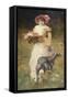 Portrait de femme au chien-Ferdinand Heilbuth-Framed Stretched Canvas