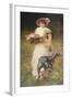 Portrait de femme au chien-Ferdinand Heilbuth-Framed Giclee Print