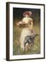 Portrait de femme au chien-Ferdinand Heilbuth-Framed Giclee Print