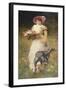 Portrait de femme au chien-Ferdinand Heilbuth-Framed Giclee Print