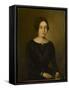 Portrait de femme en noir-Jean Jacques Henner-Framed Stretched Canvas