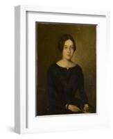 Portrait de femme en noir-Jean Jacques Henner-Framed Giclee Print