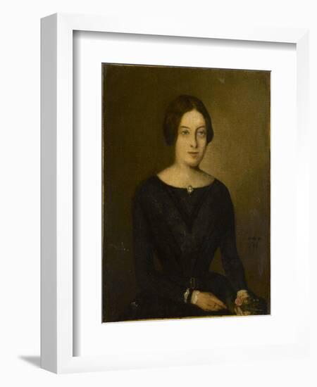 Portrait de femme en noir-Jean Jacques Henner-Framed Giclee Print