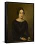 Portrait de femme en noir-Jean Jacques Henner-Framed Stretched Canvas