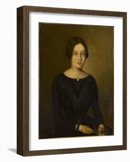 Portrait de femme en noir-Jean Jacques Henner-Framed Giclee Print