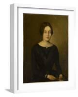 Portrait de femme en noir-Jean Jacques Henner-Framed Giclee Print