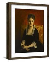 Portrait de femme en robe noire-Jean-Paul Laurens-Framed Giclee Print