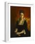 Portrait de femme en robe noire-Jean-Paul Laurens-Framed Giclee Print