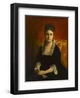 Portrait de femme en robe noire-Jean-Paul Laurens-Framed Giclee Print