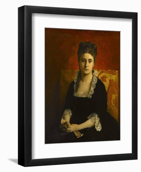 Portrait de femme en robe noire-Jean-Paul Laurens-Framed Giclee Print