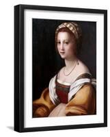 Portrait De Femme  (Portrait of a Woman) Peinture D' Andrea Del Sarto (1486-1531) Vers 1514 Dim 73-Andrea Del Sarto-Framed Giclee Print