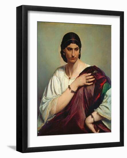 Portrait De Femme Romaine  (Portrait of a Roman Woman) Peinture D'anselm Feuerbach (1829-1880) 186-Anselm Feuerbach-Framed Giclee Print