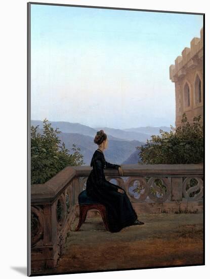 Portrait De Femme Sur Une Terrasse  ( Woman on the Balcony) Peinture De Carl Gustav Carus (1789-18-Karl Gustav Carus-Mounted Giclee Print