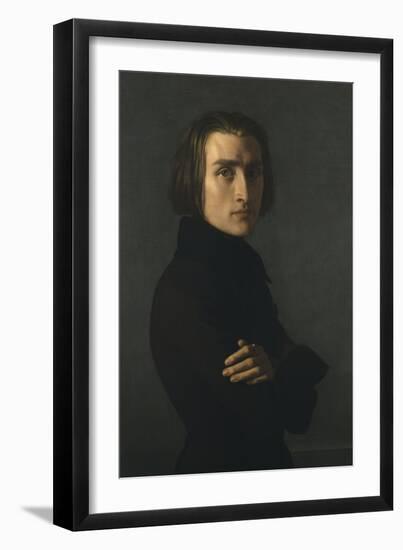 Portrait de Franz Liszt (1811-1886) compositeur et pianiste hongrois-Henri Lehmann-Framed Giclee Print