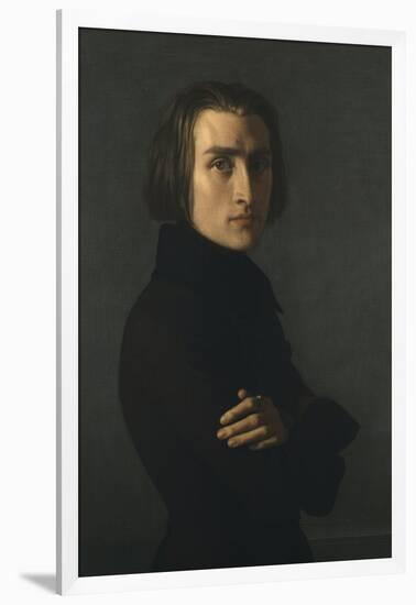 Portrait de Franz Liszt (1811-1886) compositeur et pianiste hongrois-Henri Lehmann-Framed Giclee Print