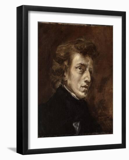 Portrait de Frédéric Chopin (1810-1849), musicien-Eugene Delacroix-Framed Giclee Print