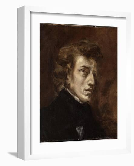 Portrait de Frédéric Chopin (1810-1849), musicien-Eugene Delacroix-Framed Giclee Print