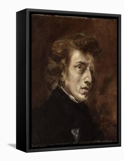 Portrait de Frédéric Chopin (1810-1849), musicien-Eugene Delacroix-Framed Stretched Canvas
