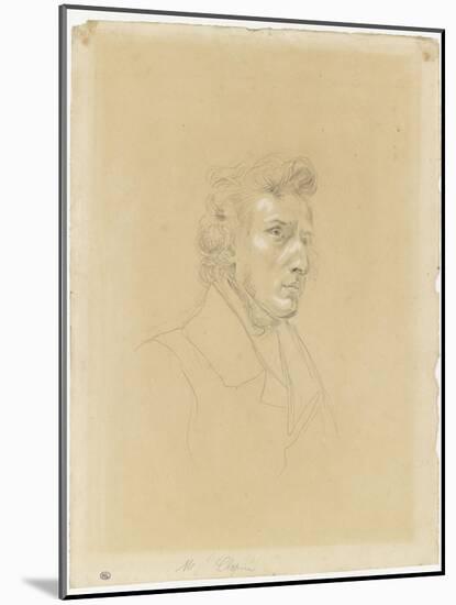 Portrait de Frédéric Chopin-Eugene Delacroix-Mounted Giclee Print