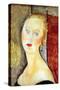Portrait De Germaine Survage-Amedeo Modigliani-Stretched Canvas