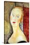 Portrait De Germaine Survage-Amedeo Modigliani-Stretched Canvas