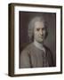 Portrait de Jean-Jacques Rousseau (1712-1778), philosophe-Maurice Quentin de La Tour-Framed Giclee Print