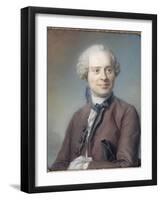 Portrait de Jean Le Rond d'Alembert (1717-1783), philosophe-Maurice Quentin de La Tour-Framed Giclee Print