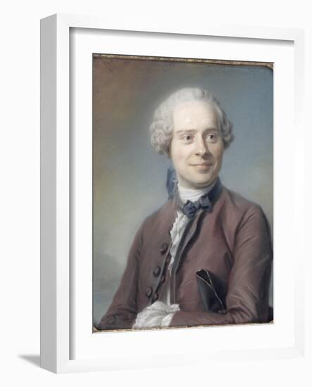 Portrait de Jean Le Rond d'Alembert (1717-1783), philosophe-Maurice Quentin de La Tour-Framed Giclee Print