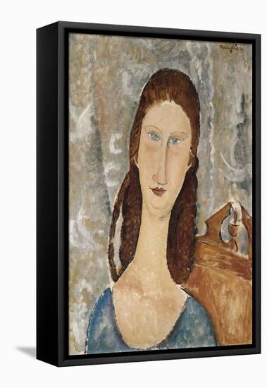 Portrait De Jeanne Hebuterne-Amedeo Modigliani-Framed Stretched Canvas