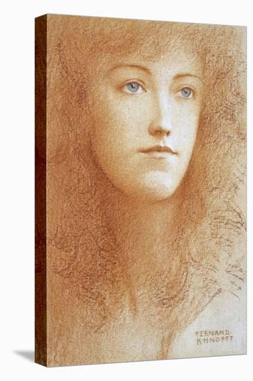 Portrait De Jeune Femme Anglaise  Sanguine Sur Papier De Fernand Khnopff (1858-1921) Vers 1890 Col-Fernand Khnopff-Stretched Canvas