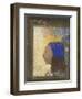 Portrait de jeune femme au bonnet bleu-Odilon Redon-Framed Giclee Print