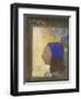 Portrait de jeune femme au bonnet bleu-Odilon Redon-Framed Giclee Print