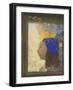 Portrait de jeune femme au bonnet bleu-Odilon Redon-Framed Giclee Print