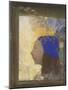 Portrait de jeune femme au bonnet bleu-Odilon Redon-Mounted Giclee Print