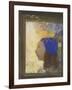 Portrait de jeune femme au bonnet bleu-Odilon Redon-Framed Giclee Print