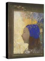 Portrait de jeune femme au bonnet bleu-Odilon Redon-Stretched Canvas