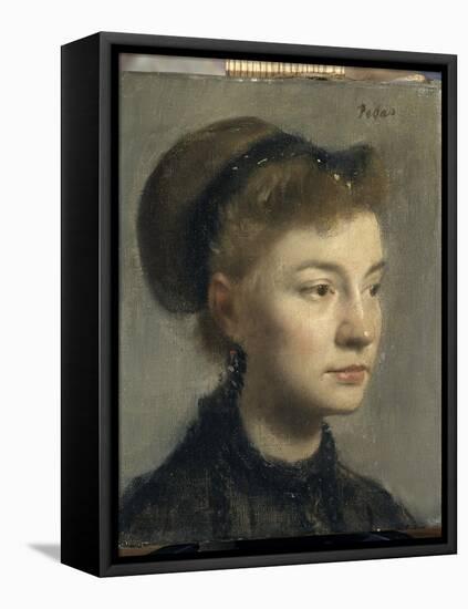 Portrait de jeune femme-Edgar Degas-Framed Stretched Canvas