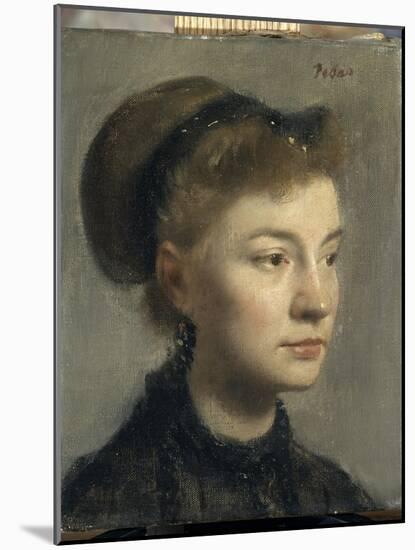 Portrait de jeune femme-Edgar Degas-Mounted Giclee Print