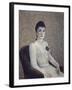 Portrait de jeune fille à la robe blanche-Albert Dubois-Pillet-Framed Giclee Print