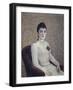 Portrait de jeune fille à la robe blanche-Albert Dubois-Pillet-Framed Giclee Print