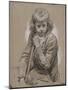 Portrait de jeune garçon, assis de face, s'appuyant sur un bâton-François Louis Joseph Watteau-Mounted Giclee Print