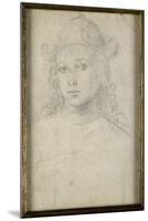 Portrait de jeune homme, en buste, vu de face, coiffé d'un chapeau-Raffaello Sanzio-Mounted Giclee Print